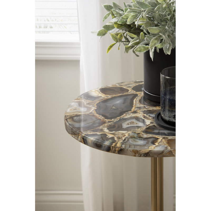 Mercer41 Cemil Genuine Marble Pedestal End Table & Reviews Wayfair